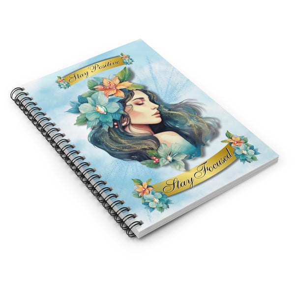 Spiral Bound Journal Diary With Lined Pages Notebook For Women With Lovely Design And Inspirational Saying