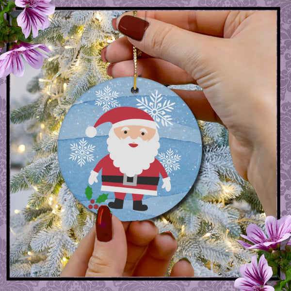 Blue Christmas Ornaments With Santa Holiday Decoration Hanging Christmas Tree Ornament