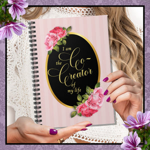 Co-Creator Pink Spiral Bound Journal Notebook Pink Daily Diary Shabby Chic For Women