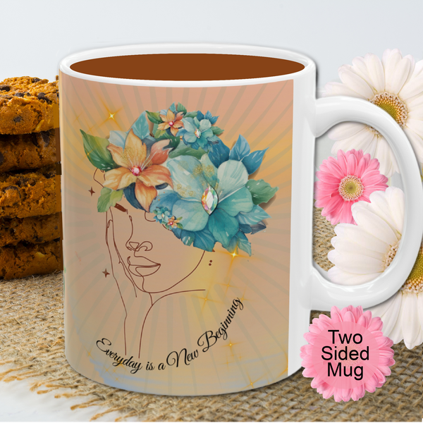 Pretty Ceramic Mug for Woman with Inspirational Uplifting Saying on Coffee Cup