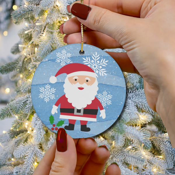 Blue Christmas Ornaments With Santa Holiday Decoration Hanging Christmas Tree Ornament