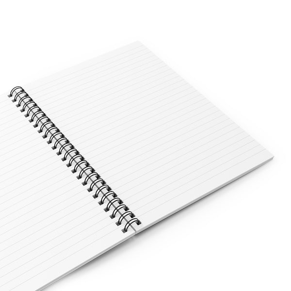 open spiral notebook with lined pages