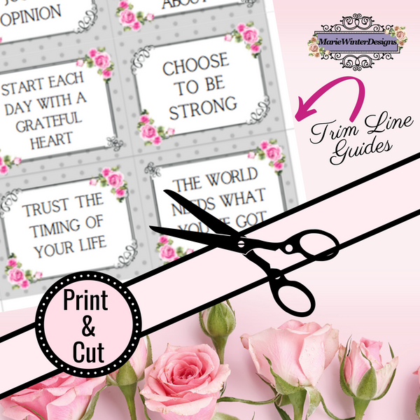 PDF instant inspirational card deck print and cut