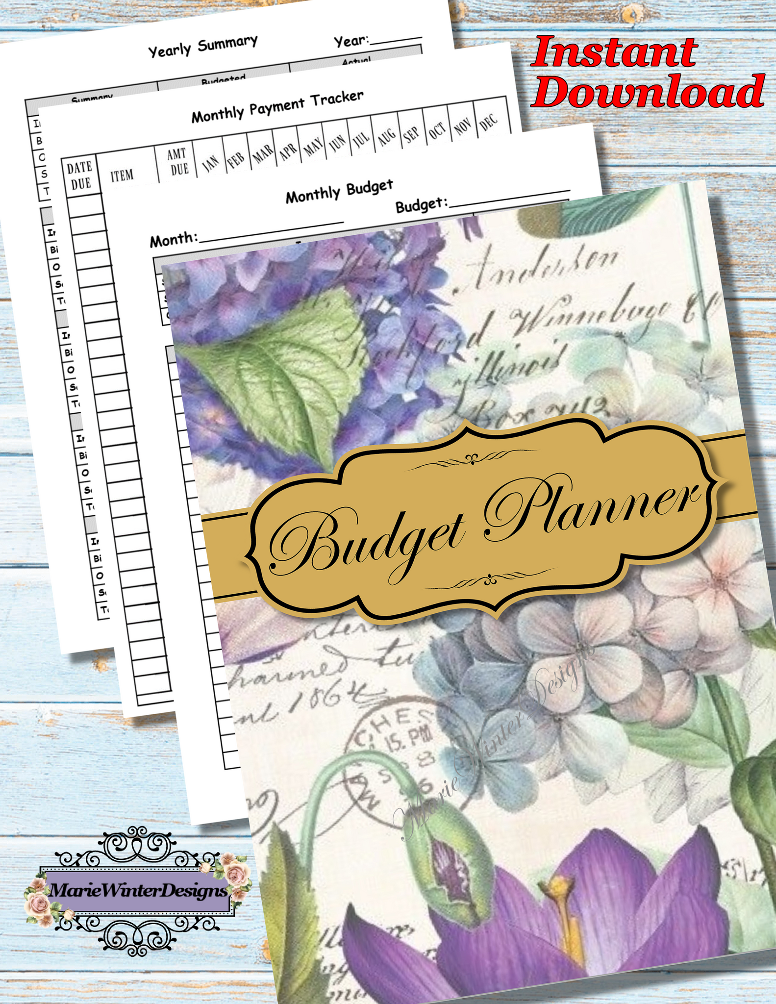 instant download budget planner